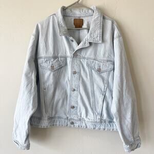 American Eagle Outfitters Light Wash Denim Jacket Trucker Coat Size XXL